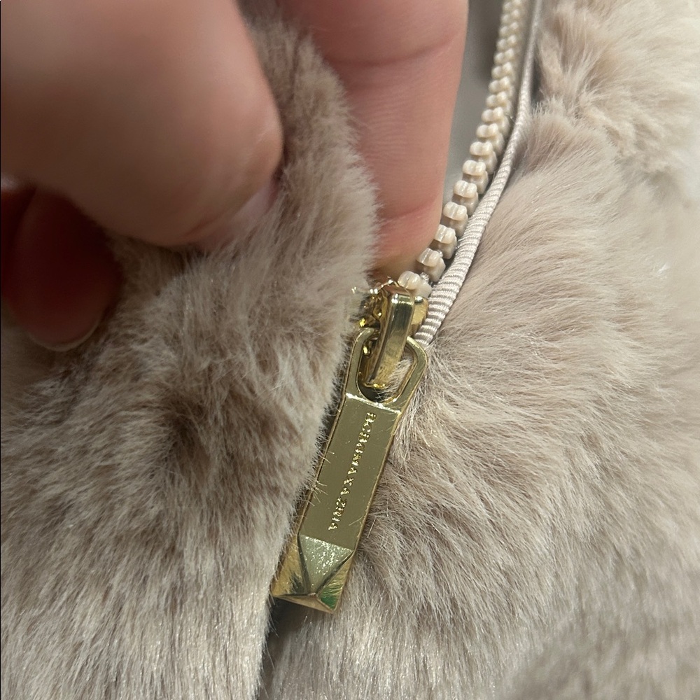 BCBGMaxAzria Plush Hooded Puffer Jacket in Beige - Picture 4 of 8